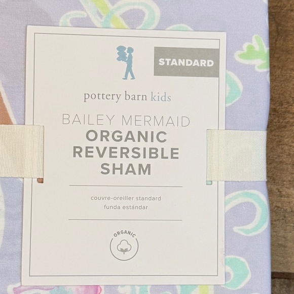 Bailey Mermaid Organic Reversible Sham - PBK - Picture 3 of 4